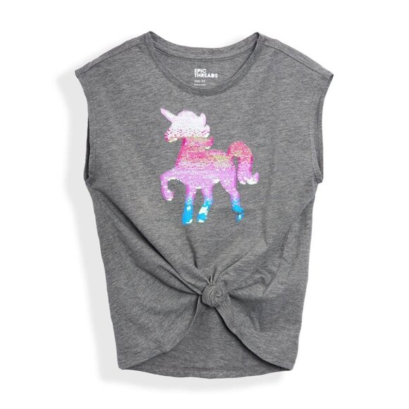 Big Girls Short Sleeve Flip Sequin Graphic T-shirt, Size M, NWT - Picture 1 of 1